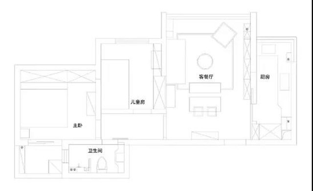 80现代两房装修效果图,黑白线条——轻巧北欧装修案例效果图-美广网