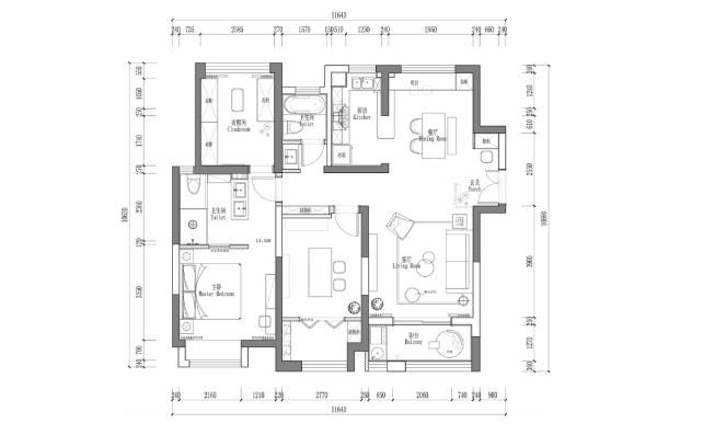 125北欧三房装修效果图,北欧——125㎡装修案例效果图-美广网(图1)
