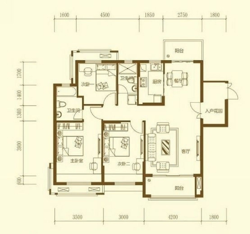 115现代三房装修效果图,精致轻奢，全屋通透明亮装修案例效果图-美广网(图1)