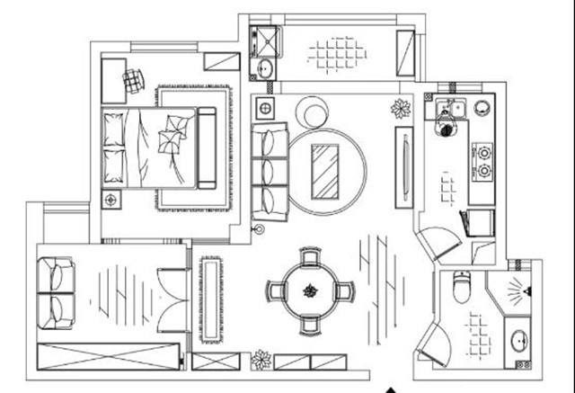 86北欧两房装修效果图,脏粉点缀优雅两居室装修案例效果图-美广网(图1)