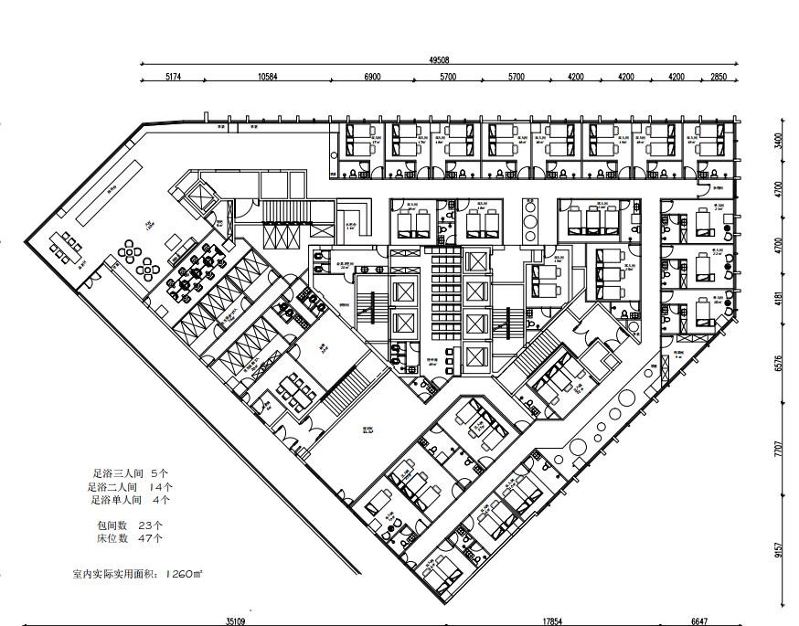 1280轻奢风商铺装修装修效果图,39度足浴会所装修案例效果图-美广网