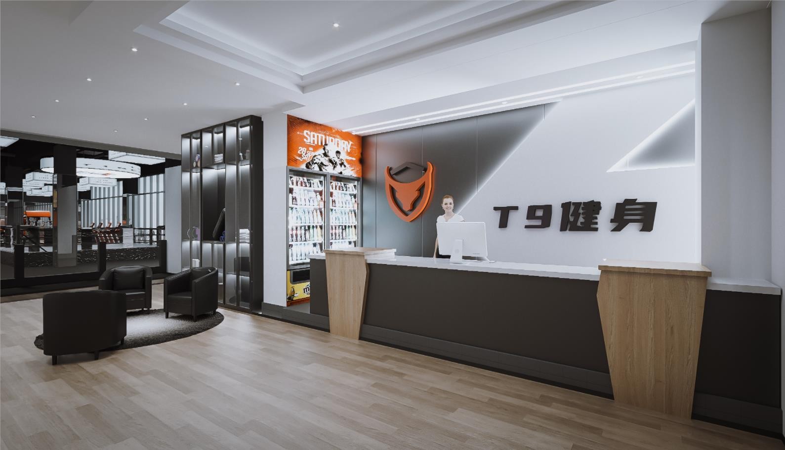1200现代商铺装修装修效果图,T9健身房装修案例效果图-美广网(图2)