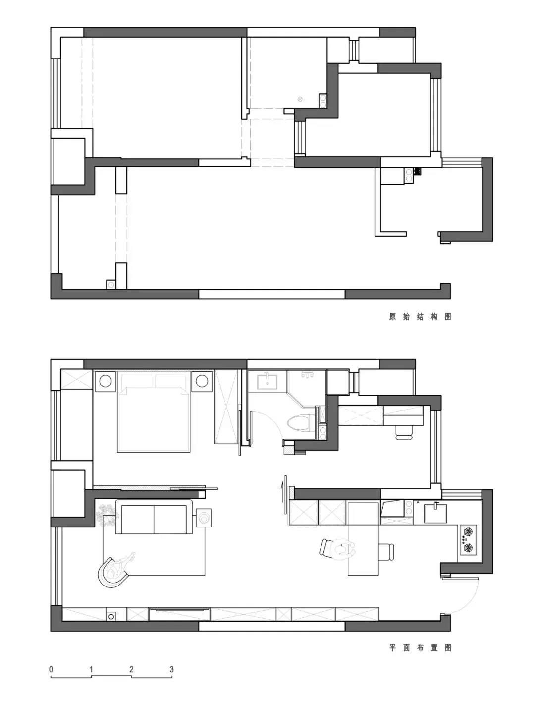 80现代两房装修效果图,80㎡两居室婚房装修案例效果图-美广网