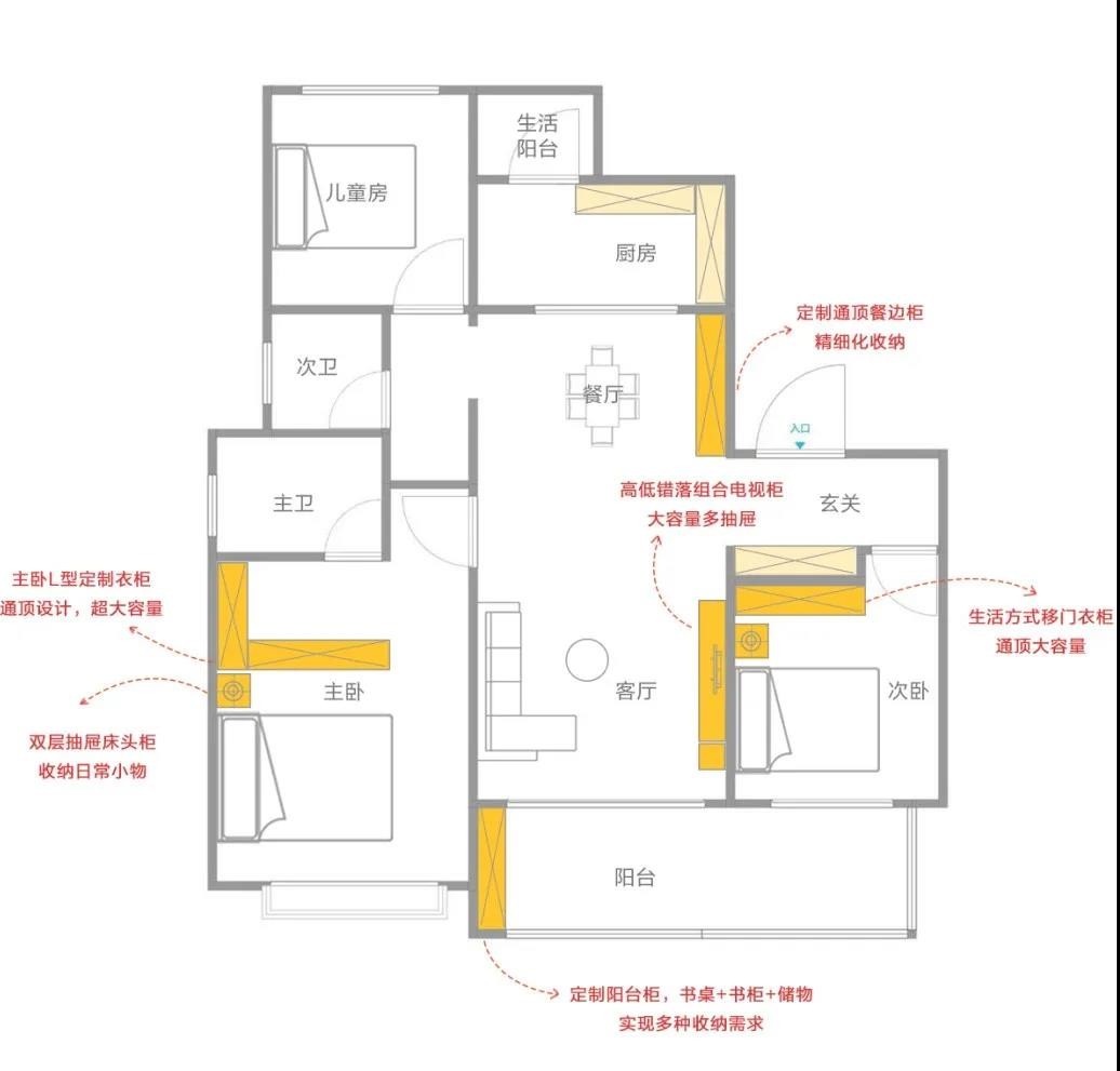 120现代三房装修效果图,美学简约·旭辉·江山和鸣装修案例效果图-美广网(图1)