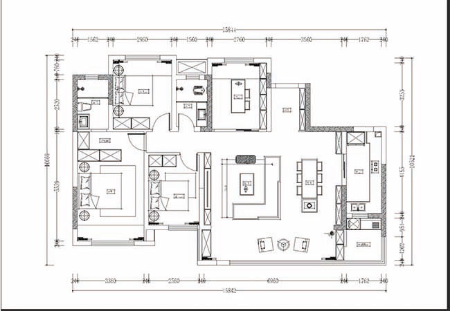 124北欧四房装修效果图,124m²温暖北欧风装修案例效果图-美广网(图1)