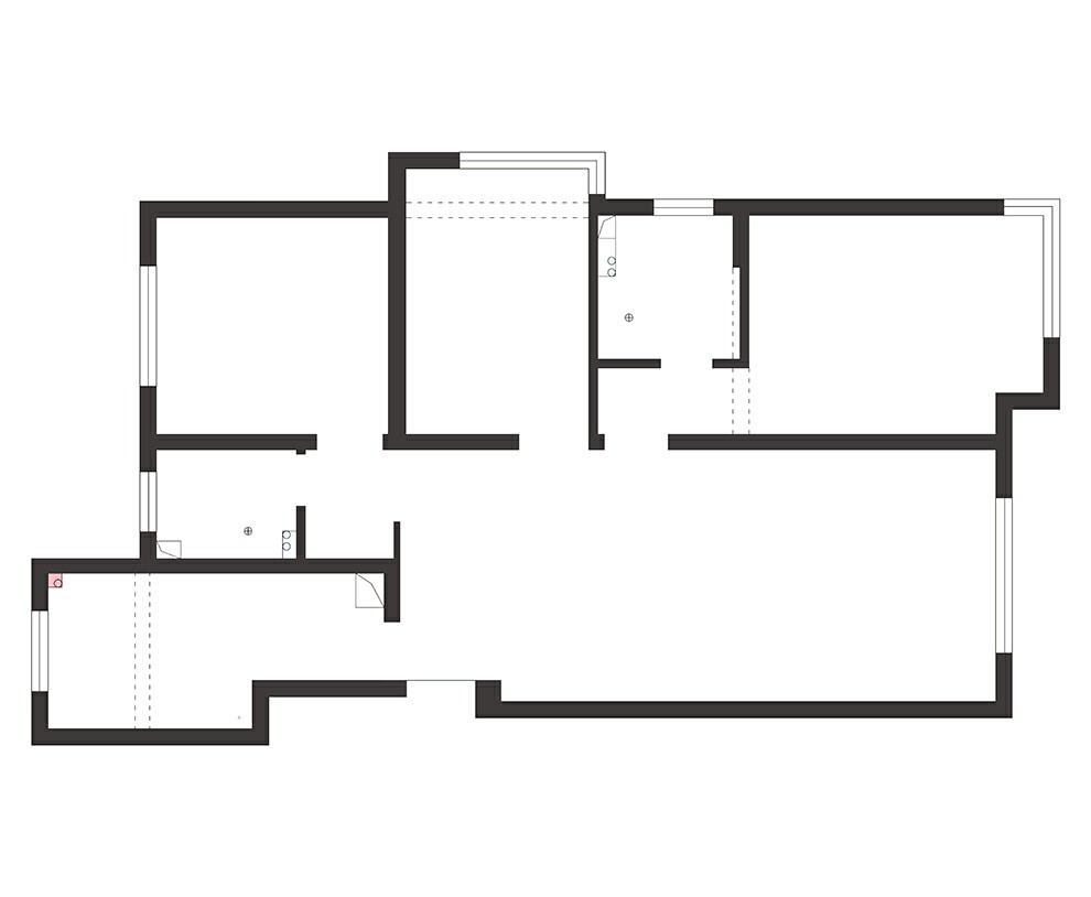 80现代两房装修效果图,极简装修案例效果图-美广网(图1)