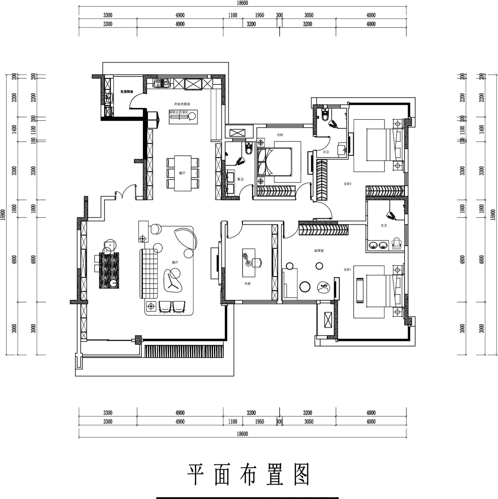 224轻奢大平层装修效果图,李老师雅居装修案例效果图-美广网(图1)