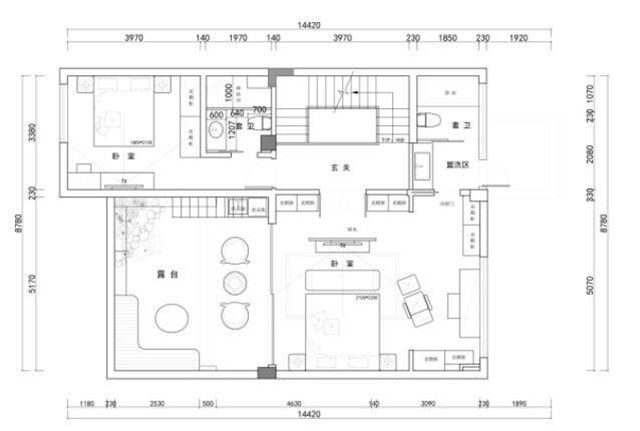 240现代复式装修效果图,勾勒会呼吸的自由空间装修案例效果图-美广网(图1)