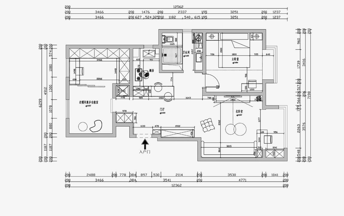 90现代两房装修效果图,90㎡实景囍提“新”房装修案例效果图-美广网(图1)