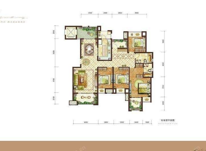 130现代四房装修效果图,美式轻奢、现代简约装修案例效果图-美广网(图1)