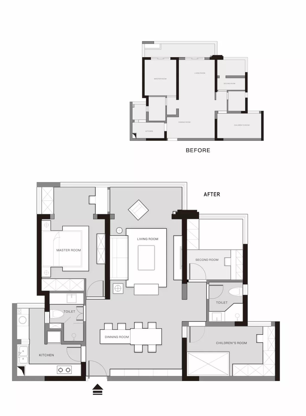 110美式三房装修效果图,110平米的混搭三居。装修案例效果图-美广网(图1)