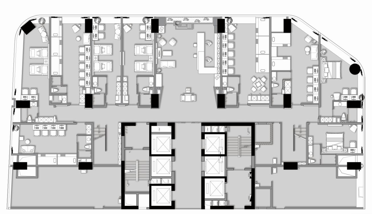 1200现代商铺装修装修效果图,1200㎡/JY电竞酒店装修案例效果图-美广网(图1)